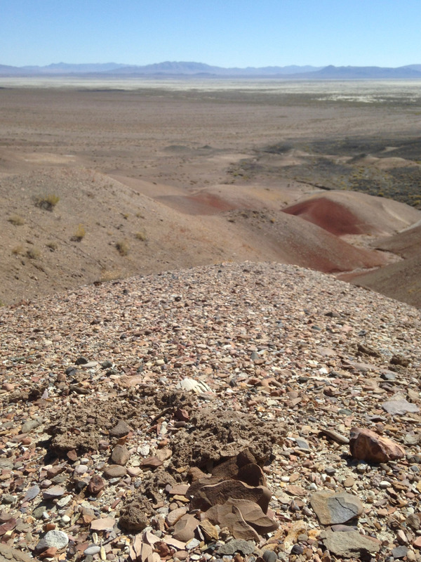 shale and red-colored hills