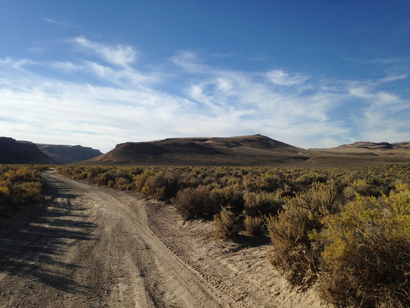 road next to the dry lakebed