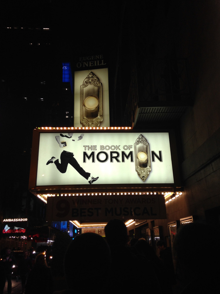 front of the theatre for Book of Mormon