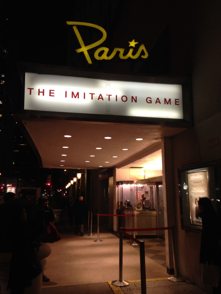 front of the movie theatre for The Imitation Game