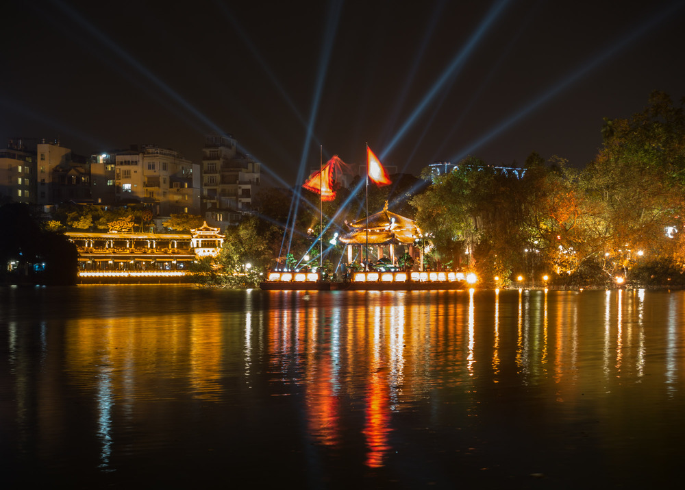lights on Hoan Kiem Lake