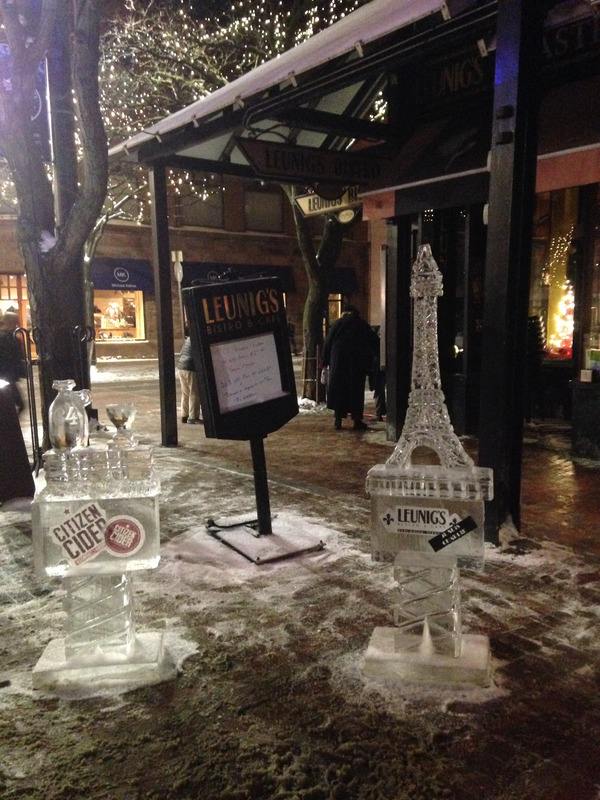 ice sculptures on Church Street