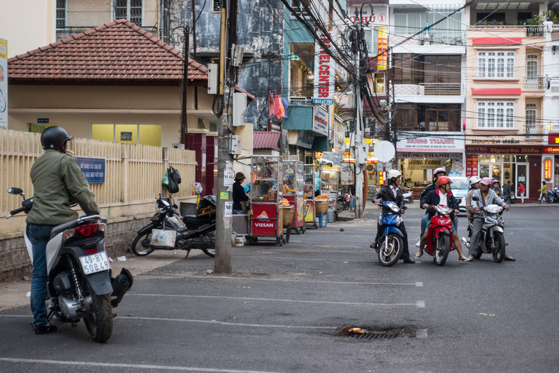 motorcyclists in the road