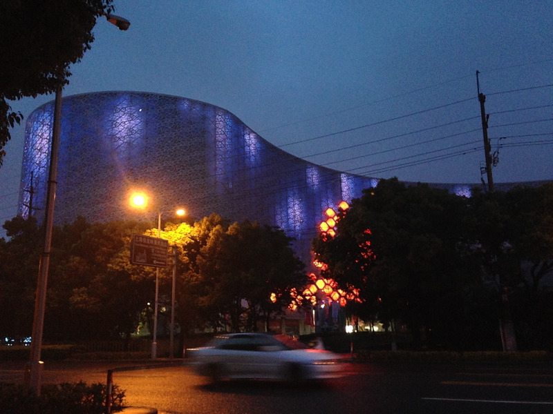 illuminated store exterior