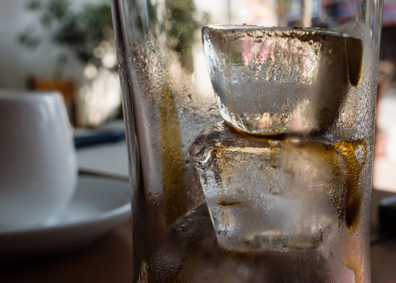 ice melting in a glass