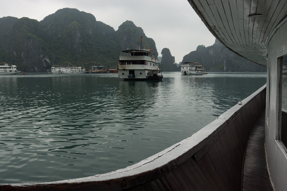 view of boats from the deck