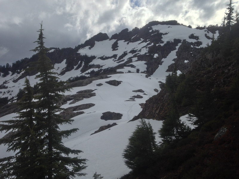 snow on the mountainside