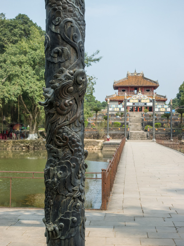 carved pillar on the tomb grounds