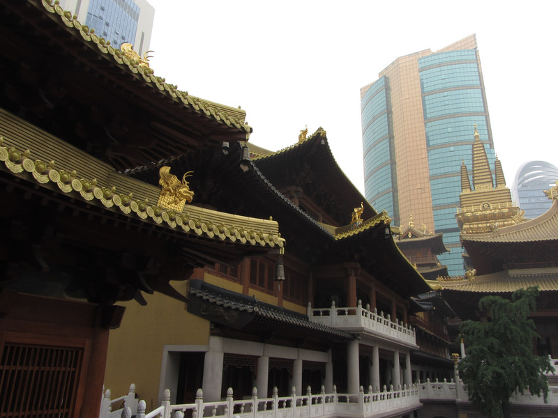 Jingan temple and a modern skyline