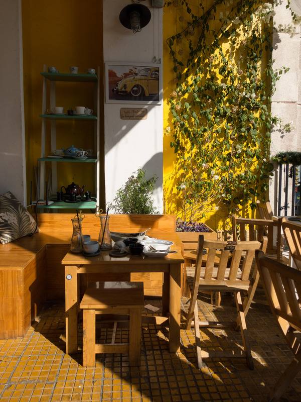 balcony inside a cafe