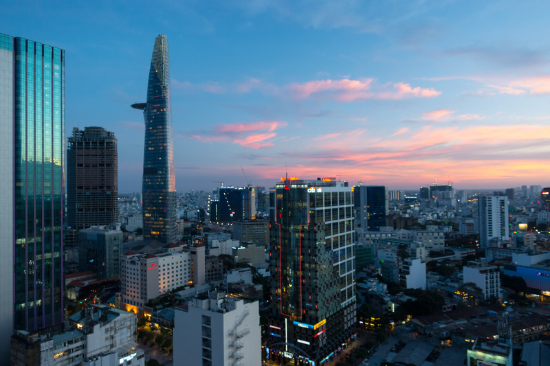 Bitexco Tower at dusk