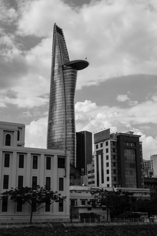 Bitexco tower behind other buildings