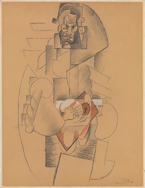 Bearded Man Playing Guitar, by Pablo Picasso