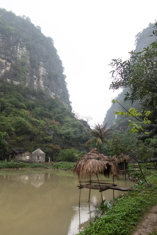 fishing huts on the pond