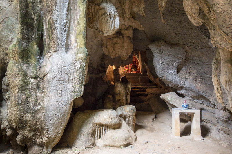 altar in a cave