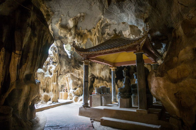 altar in a cave, seen from the back