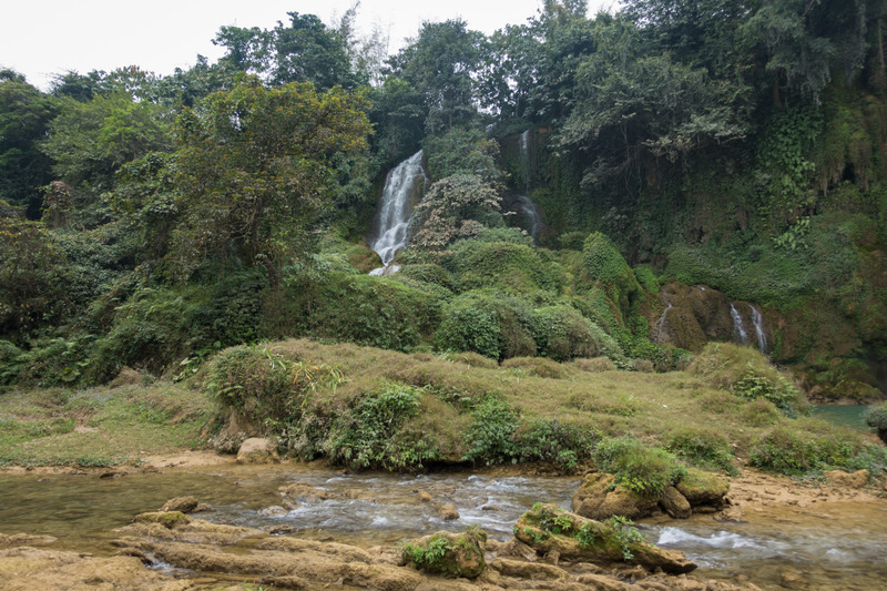 small waterfall off to the side