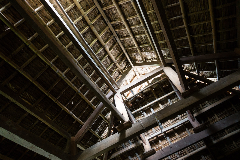 interior of the thatched roof