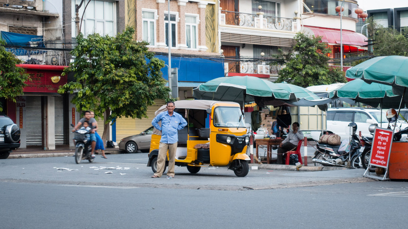 tuk tuk driver at the market