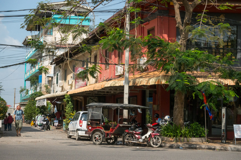 tuk tuk on a street corner