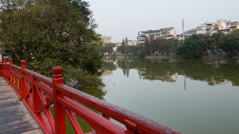 view from the temple in Hoan Kiem Lake