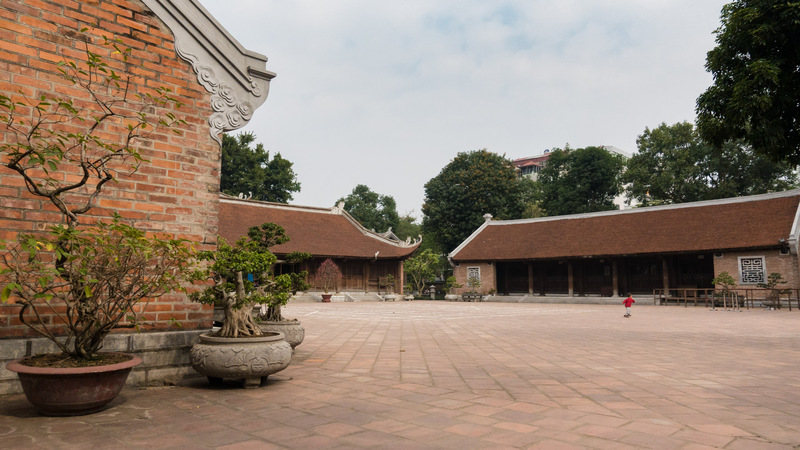 kid running across the courtyard