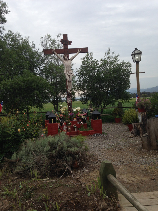 memorial with a statue of Christ on the crucifix