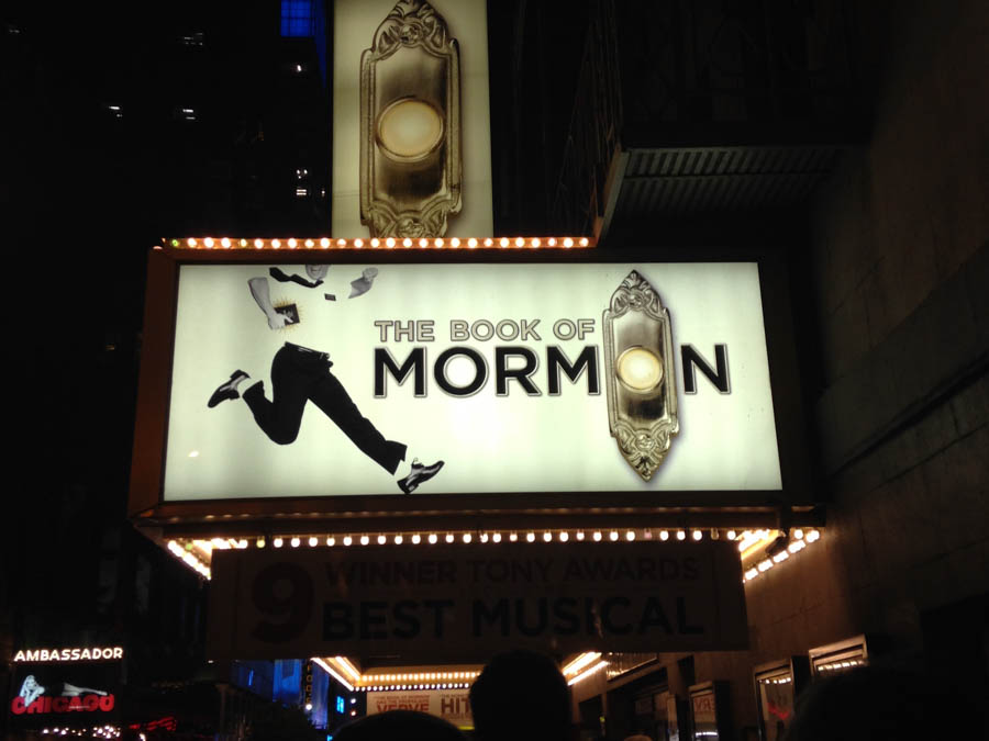 front of the theatre for Book of Mormon