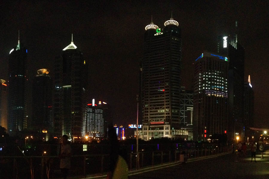 Pudong financial district at night