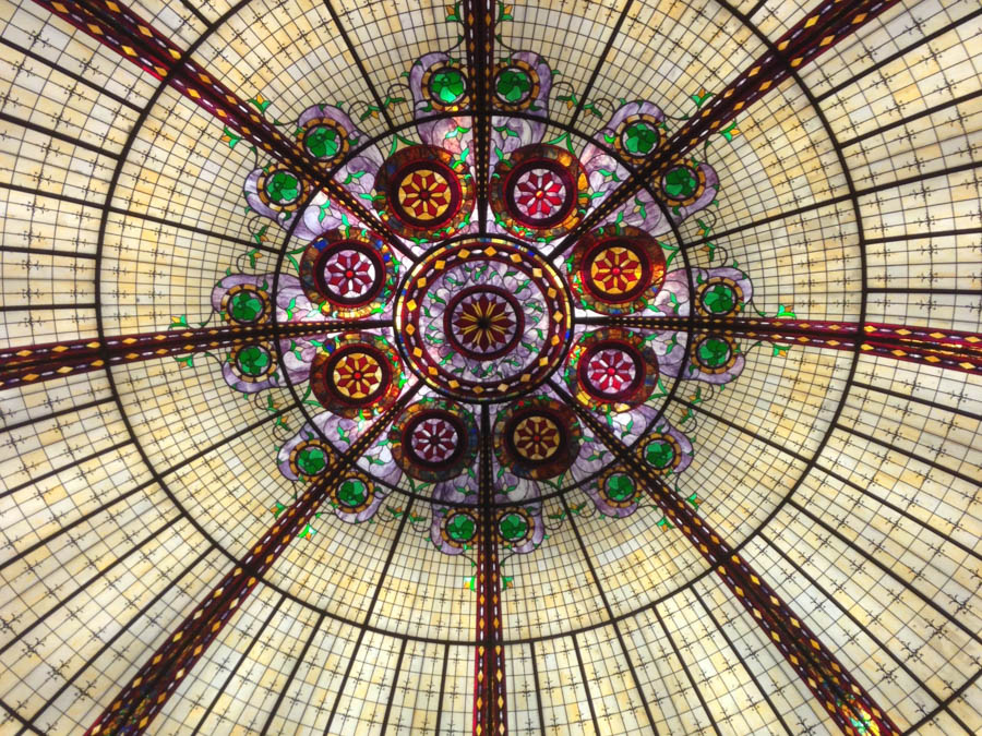 stained glass ceiling at the Venetian