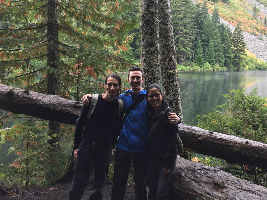 our hiking party in front of Talapus Lake