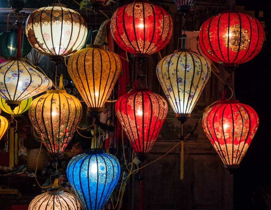 patterned fabric lanterns