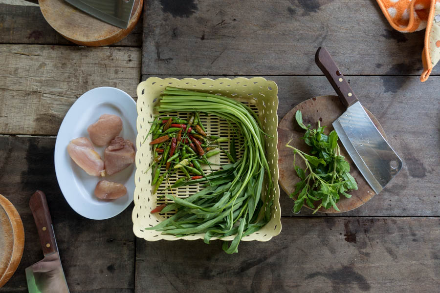 basket of raw ingredients