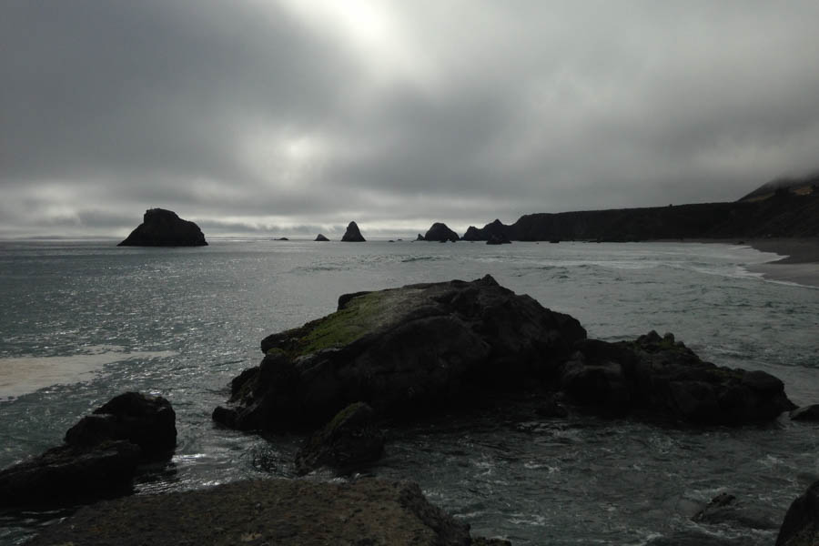 craggy rocks on the beach