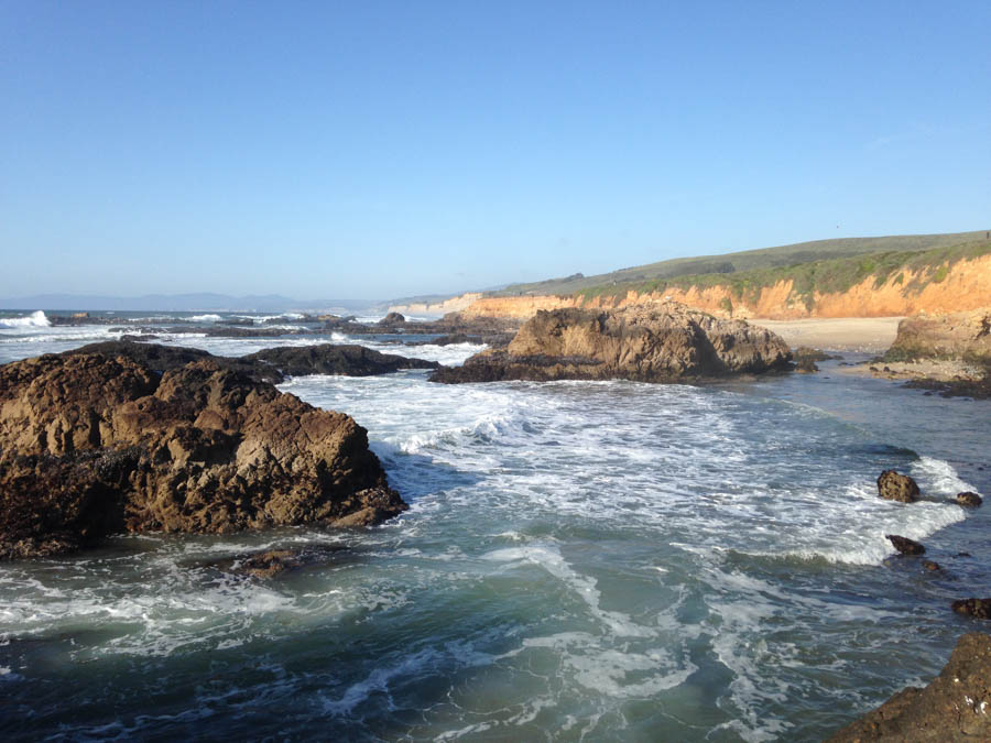 rocks and waves at the beach