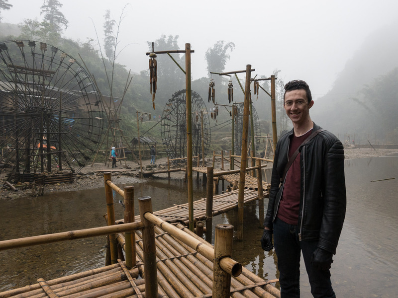 Jake standing in front of water features