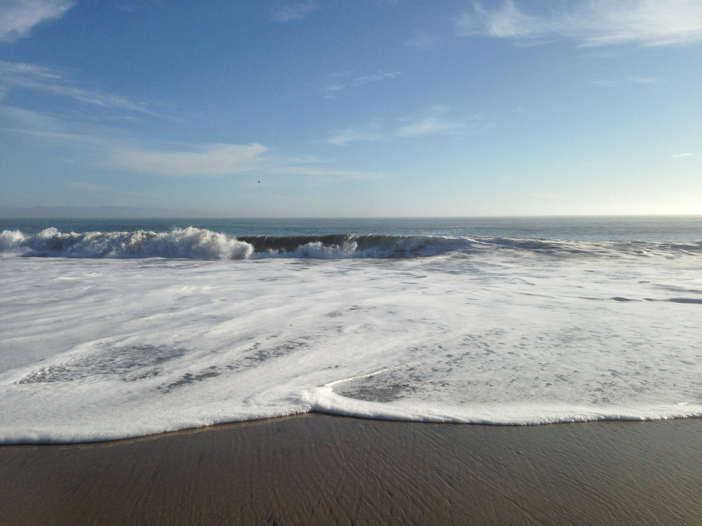 waves on the sand