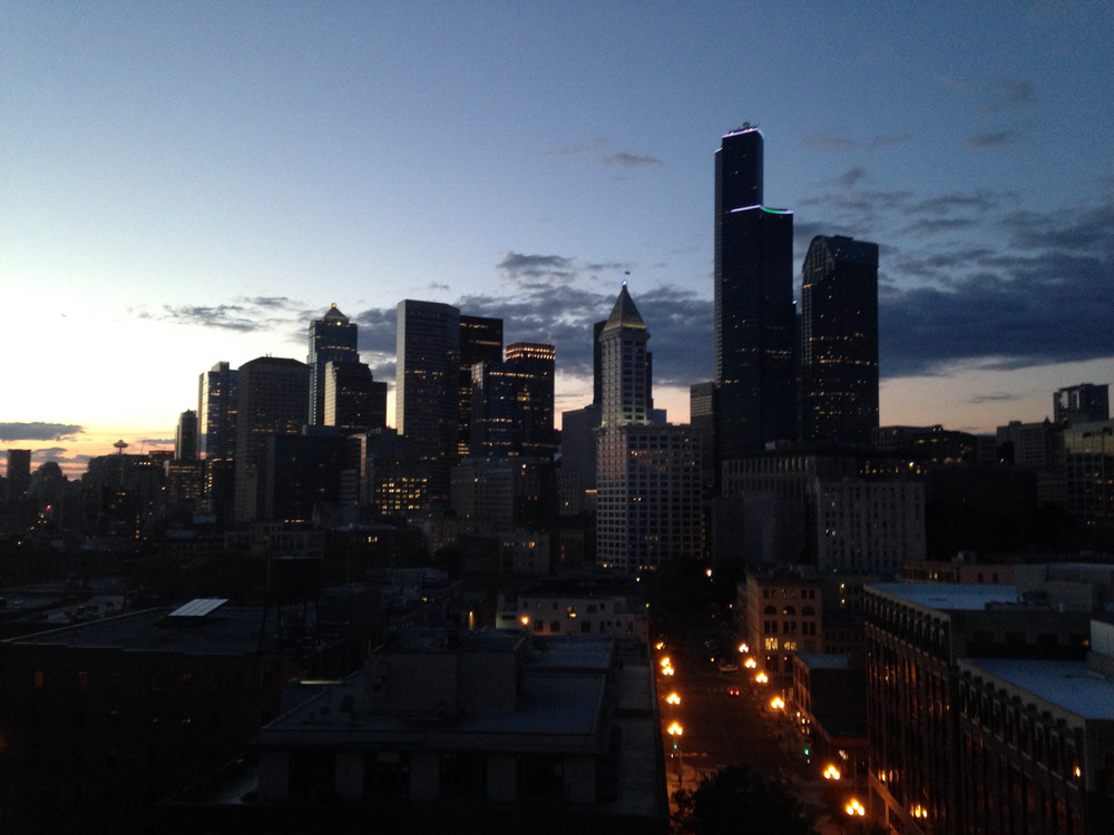 downtown skyline at night