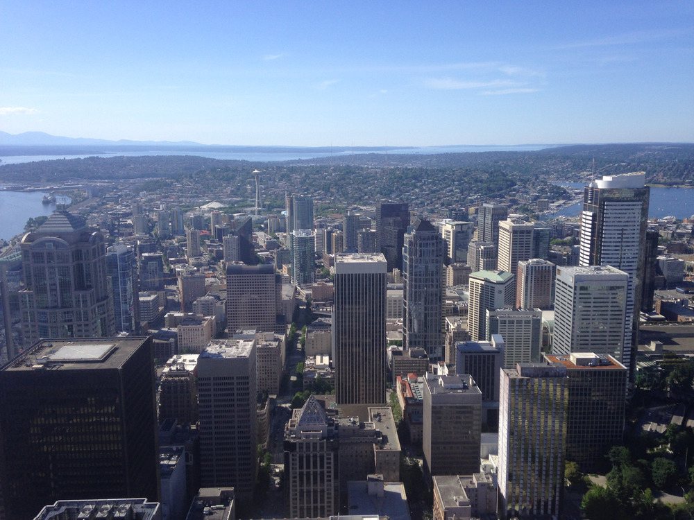 downtown skyscrapers with a view of the Space Needle