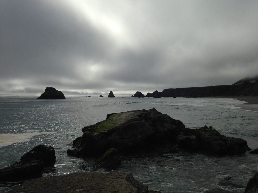 craggy rocks on the beach