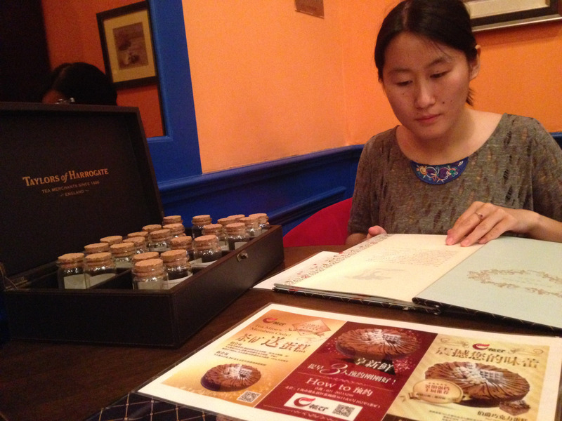 Wenrui peruses a menu