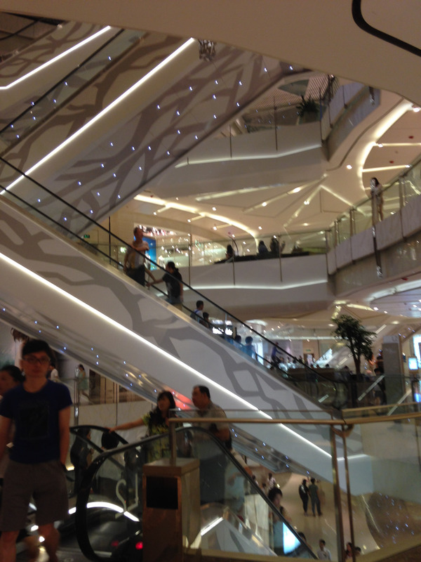 escalators inside the mall