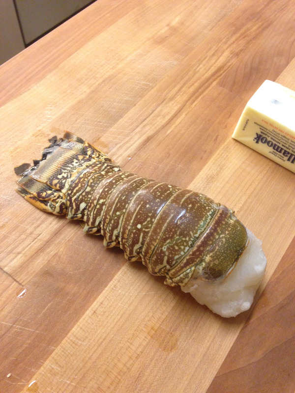 raw lobster tail back