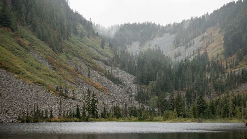 talus slopes across Talapus Lake