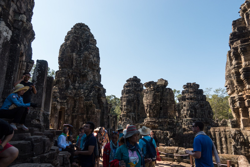 tourists on top of Bayon