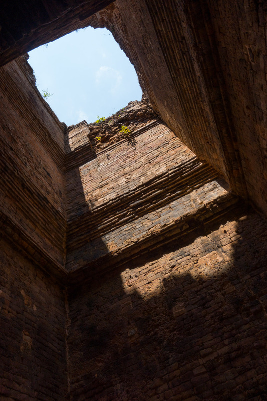 light streaming in through the hole in the tower roof