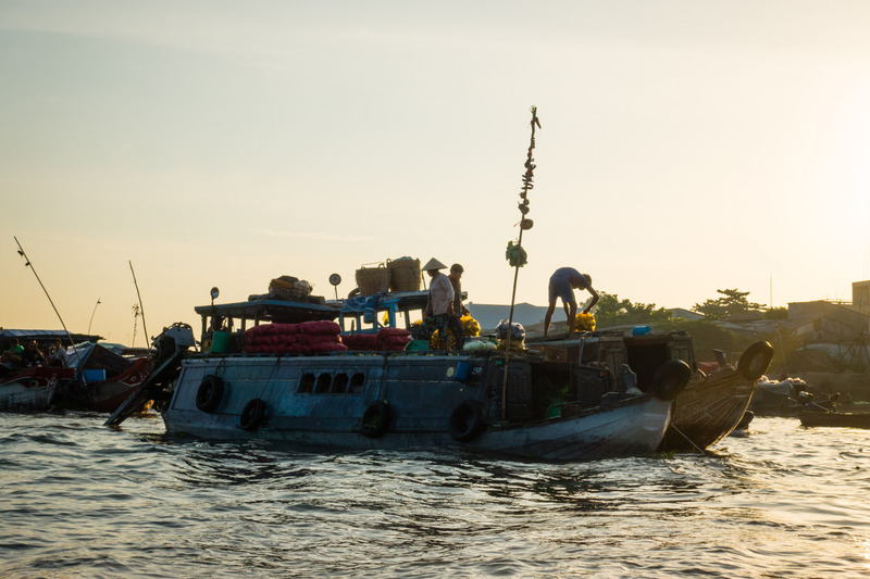 goods for sale from a boat