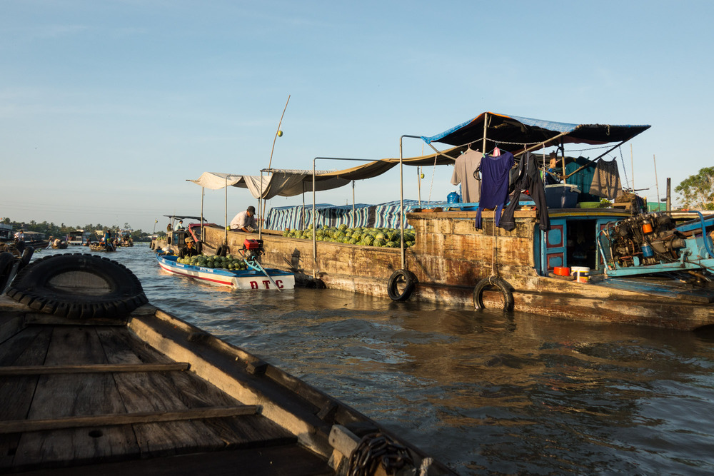 watermelons for sale in the floating market