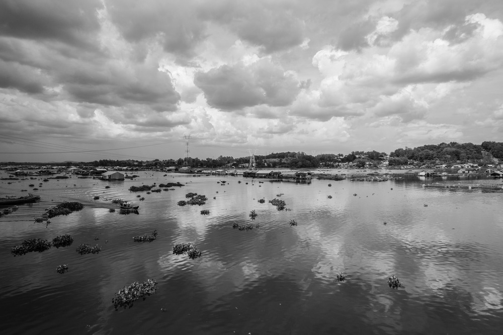 clouds reflected in the river