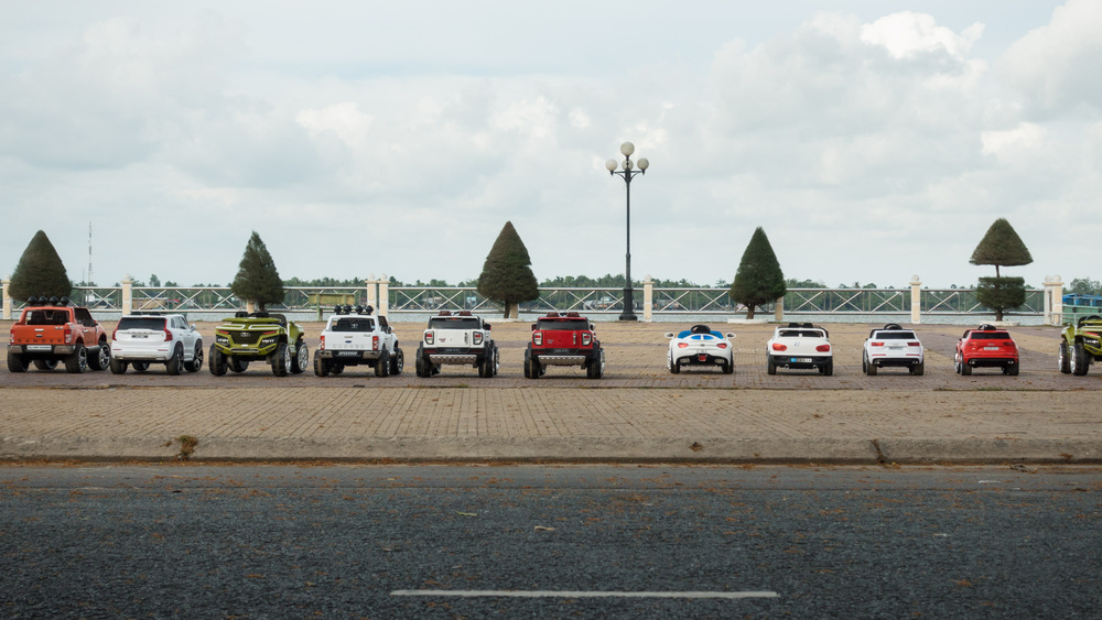 line of toy cars